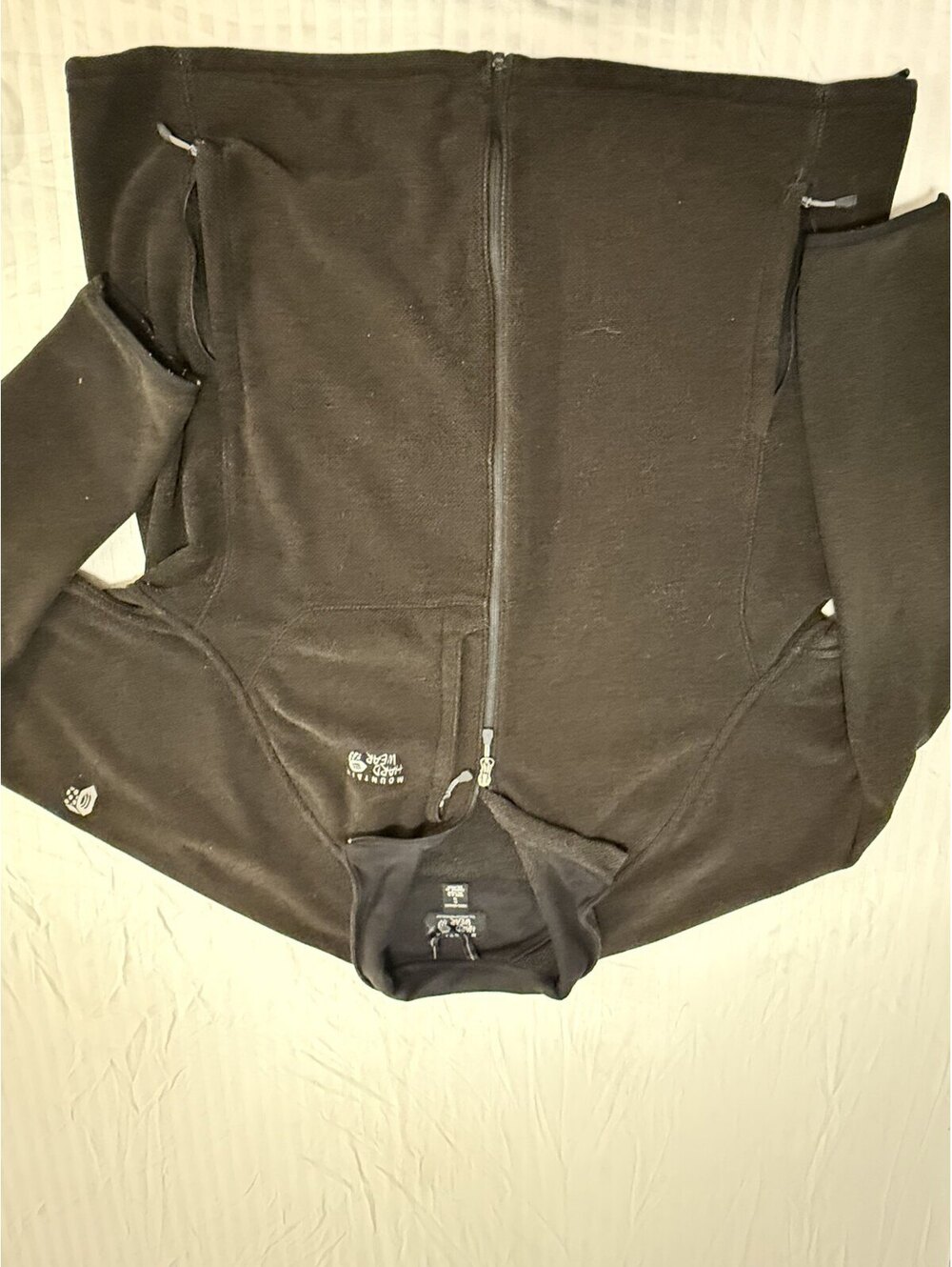 Mountain Hardwear Mens XL Black Gray Full Zip Fleece Jacket
